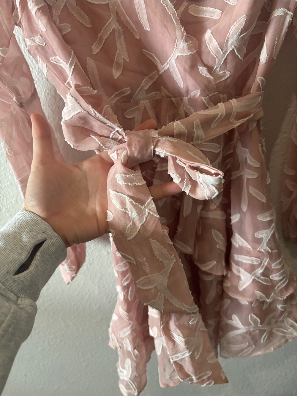 Hello Molly Blush Pink Embroidered Sheer Dress - Picture 4 of 6